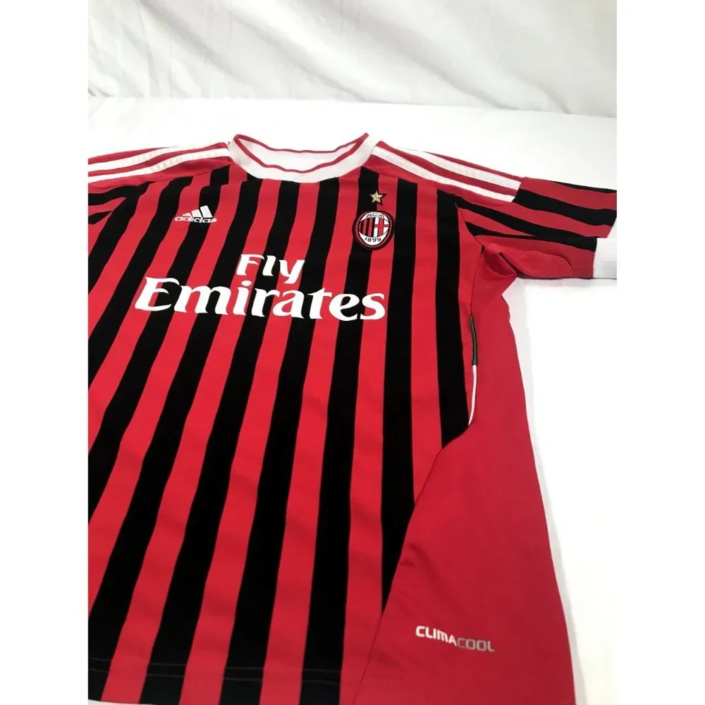 Adidas Climacool AC Milan Jersey Youth sz Medium Red - Picture 3 of 9